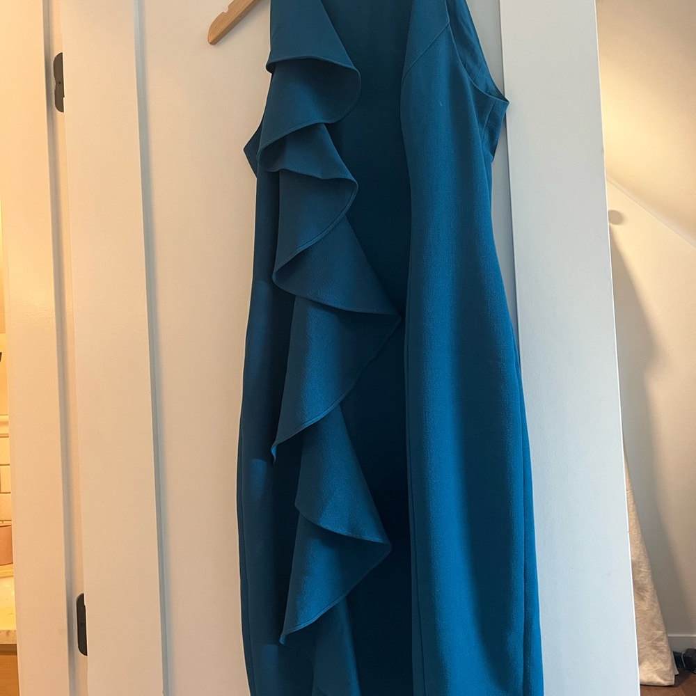 Eliza J Blue One Shoulder Sheath Dress